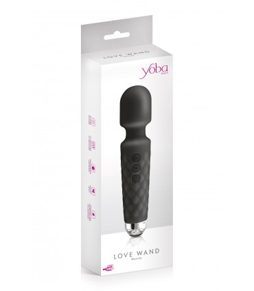 VIBRATEUR LOVE WAND RECHARGEABLE EN SILICONE NOIR
