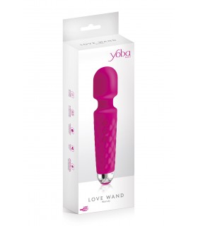 PINK RECHARGEABLE SILICONE LOVE WAND VIBRATOR