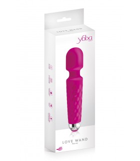 VIBRATEUR LOVE WAND EN SILICONE RECHARGEABLE ROSE