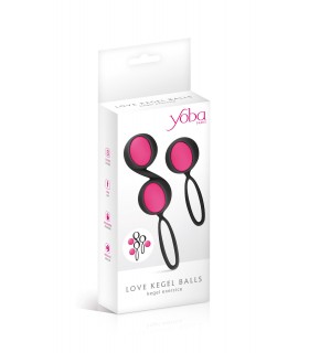 YOBA SET 2 PINK-BLACK SILICONE CHINESE BALLS