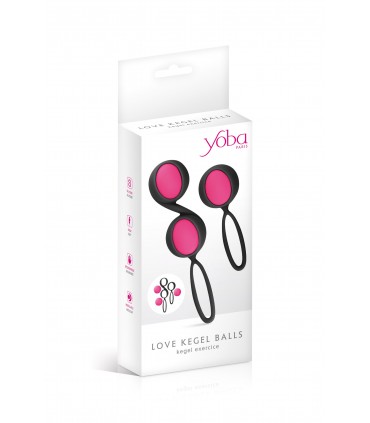 YOBA SET 2 PINK-BLACK SILICONE CHINESE BALLS