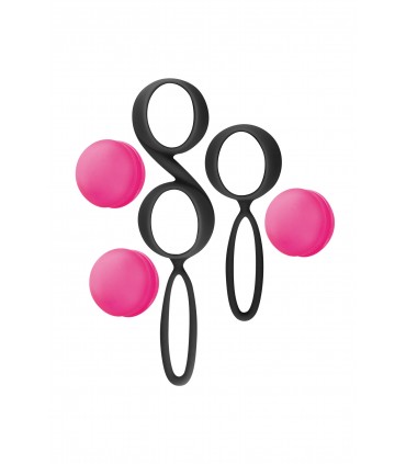YOBA SET 2 PINK-BLACK SILICONE CHINESE BALLS