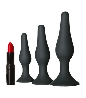 KIT 3 PLUG BUTTPLUG SET BLACK