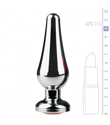 PLUG MÉTALLIQUE N11 AVEC PIERRE ROSE ARGENT