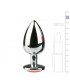 PLUG METALICO L CON PIEDRA ROSA PLATEADO