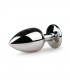 PLUG METALICO L CON PIEDRA ROSA PLATEADO