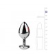 PLUG METALICO N7 CON PIEDRA TRANSPARENTE PLATEADO