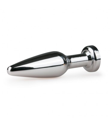 PLUG METALICO N9 CON PIEDRA TRANSPARENTE PLATEADO
