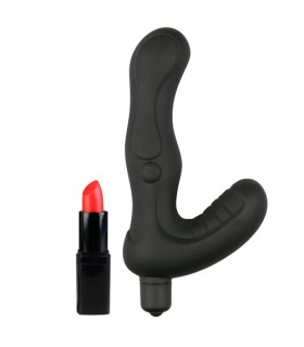 PLUG VIBRADOR NEGRO C/ ESTIMULADOR PERINEAL