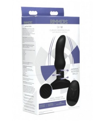 SPINA VIBR USB CURVA IN SILICONE CON SFERE ROTANTI E COMANDO