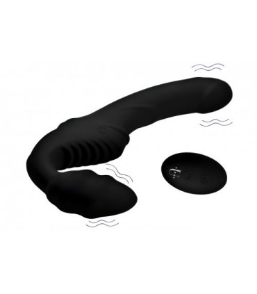 CABLAGGIO IN SILICONE USB DOPPIO VIBR SLIM RIDER NERO CON CONTROLLO