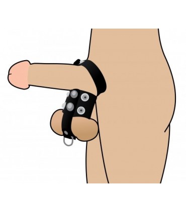 RING WITH BLACK TESTICLES HARNESS