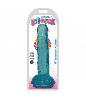 DILDO WITH TESTICLES SLIM STICK BERRY 20"32 CM