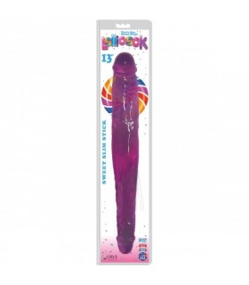 DILDO DOBLE SLIM STICK 33 CM MORADO