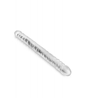 TRANSPARENT DOUBLE DILDO 44 CM