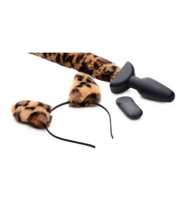 KIT MIT HEADBAND UND TAIL PLUG ROTATOR/LEOPARD VIBRATOR