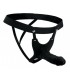 BLACK SILICONE HOLLOW STRAP-ON HARNESS 25"65 CM
