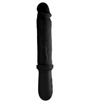 BLACK SILICONE USB VIBRATOR-IMPRESSOR 29"20 CM