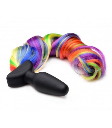 SPINA A CODA DEL VIBRATORE USB RAINBOW CON TELECOMANDO