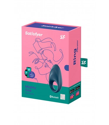 SATISFYER ANELLO VIBRANTE APP MIGHTY ONE BLU