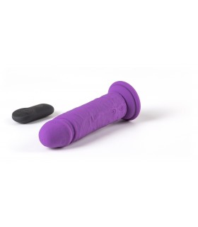 VIBRADOR REALÍSTICO "R11" MORADO 14,4CM C/ CONTROL REMOTO