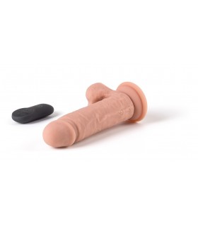 VIBRADOR REALÍSTICO "R12" FLESH 14,4CM C/ CONTROL REMOTO