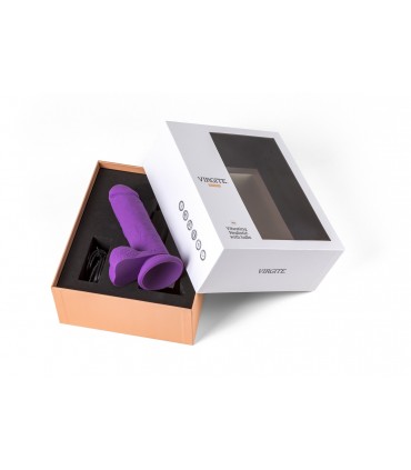 VIBRATORE REALISTICO "R12" VIOLA 14,4 CM CON TELECOMANDO