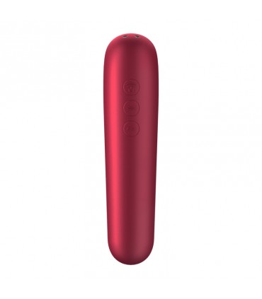 SATISFYER DUAL LOVE SUCTIONER AND VIBRATOR APP RED