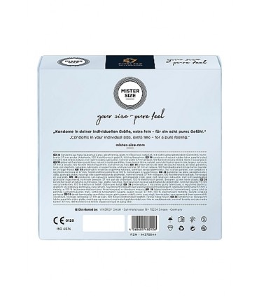 PRÉSERVATIFS MISTER SIZE PURE FEEL EXTRA FINS 57 MM 36 UNITÉS
