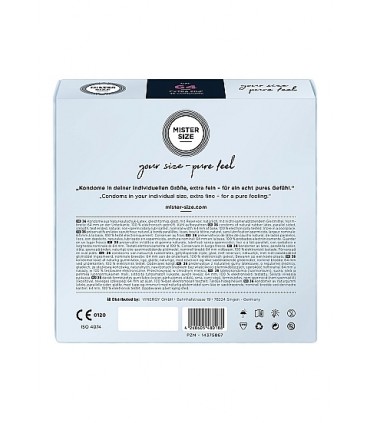 PRÉSERVATIFS MISTER SIZE PURE FEEL EXTRA FINS 64 MM 36 UNITÉS