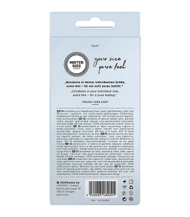 MISTER SIZE PURE FEEL EXTRA DÜNNE KONDOME 69 MM 10 EINHEITEN
