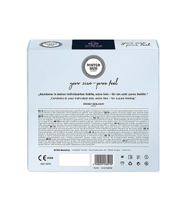 PRESERVATIVOS MISTER SIZE PURE FEEL EXTRA FINO 69 MM 36 UDS