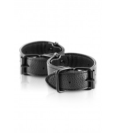 ADJUSTABLE BLACK HANDCUFFS WITH BUCKLE