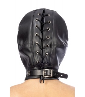 ADJUSTABLE BLACK HOOD WITH MOUTH AND EYE OPENING