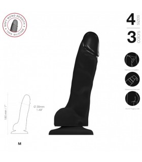 PENE REALISTICO SILICONE MORBIDO NERO M