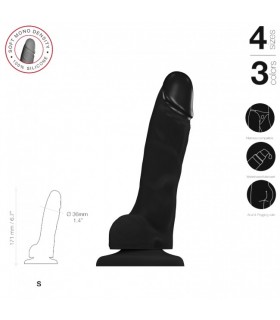 WEICHER SILIKON REALISTISCHER PENIS SCHWARZ S