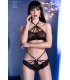 CR4428 ZWEITEILIGES SCHWARZES SET S/M