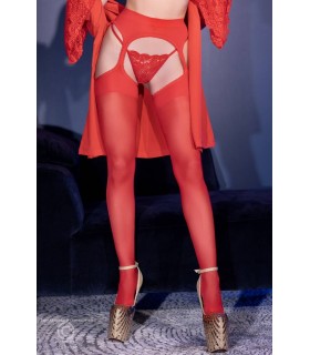 CR4312 RED STOCKINGS-GARTER S/M