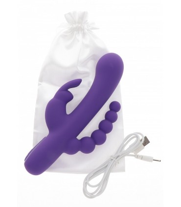 SILICONE USB TRIPLE PLEASURE VIBRATOR