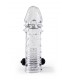 REALISTIC PENIS SHEATH S11 TRANSPARENT 15'5 CM W/ VIBRATION