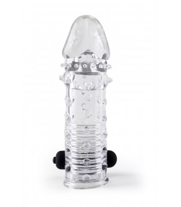 GAINE PÉNIS RÉALISTE S11 TRANSPARENTE 15'5 CM AVEC VIBRATION