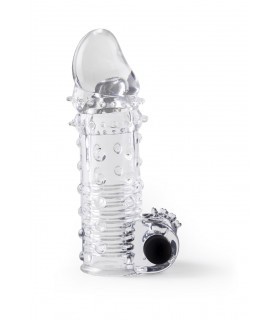 REALISTIC PENIS SHEATH S11 TRANSPARENT 15'5 CM W/ VIBRATION