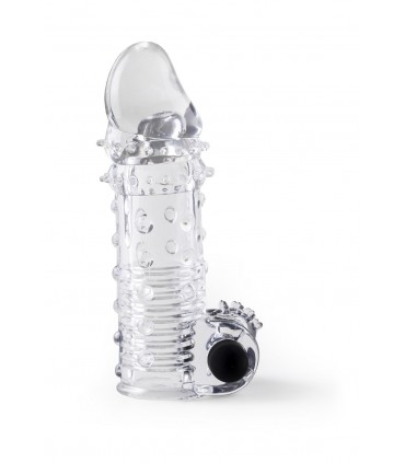 GAINE PÉNIS RÉALISTE S11 TRANSPARENTE 15'5 CM AVEC VIBRATION