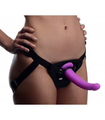 FRAUEN-GURT MIT LILA SILIKON-DILDO 17'5 CM