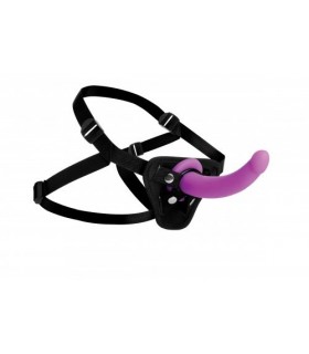 WOMAN HARNESS W/ LILAC SILICONE DILDO 17'5 CM