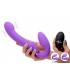 DOUBLE INFLATABLE HARNESS W/ REMOTE AND USB CLITORIS PUSH LILAC