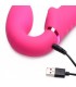 HARNAIS DOUBLE GONFLABLE AVEC TELECOMMANDE ET BOUTON CLITORIS USB ROSE