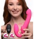 DOUBLE INFLATABLE HARNESS W/ REMOTE AND PINK USB CLITORIS PUSHBUTTON