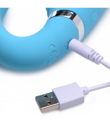 HARNAIS USB DOUBLE EN SILICONE AVEC CONTRÔLE BLEU