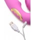 HARNAIS DOUBLE AVEC COMMANDE ET BOUTON-POUSSOIR POINT G USB ROSE